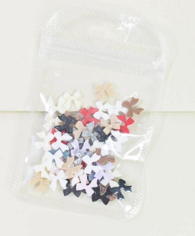 50db Nail Art 3D Bows Kawaii Butterfly Bow-knot Nail Art Stud Strassz kristály, 3D Bow-knot Aurora Colorful Nail Charms ,i88