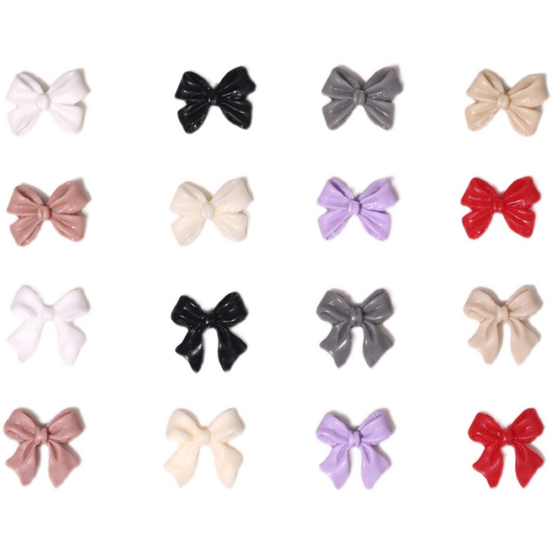 50db Nail Art 3D Bows Kawaii Butterfly Bow-knot Nail Art Stud Strassz kristály, 3D Bow-knot Aurora Colorful Nail Charms ,i88