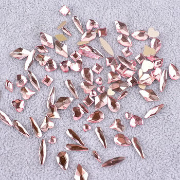 Розова смесена форма за нокти, декорация от кристали, плосък гръб, мулти-стилов любовен диамантен кристал, 3D аксесоари за нокът Направи си сам