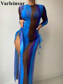 Με Tie Dye Long Dress Halter Sexy Bikini Γυναικείο Μαγιό Γυναικεία Μαγιό Τριμερές σετ μπικίνι Bather Μαγιό Swim V4232