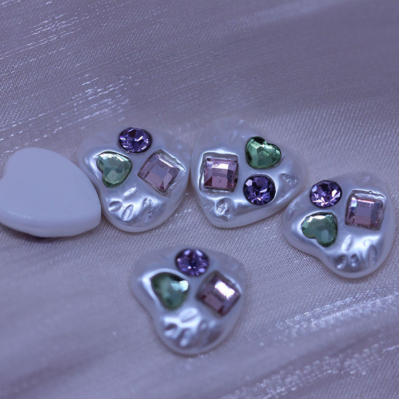 5 db Nail Art barokk gyanta gyémánt szerelem Pentagram gyöngy drágakő japán manikűr ékszer