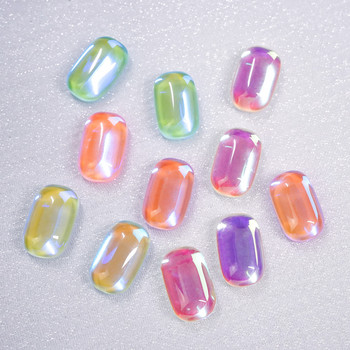 20 бр. Плосък заден кристал за нокти Aurora Jewelry 3D блестяща смола Дебел блок с форма на лед Декорация на ноктите Части за декорация на нокти Направи си сам талисмани за нокти