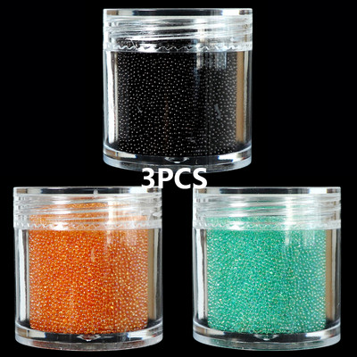 Stikla krelles Kristāla sīki Rhinestones manikīram Stikla bumbiņas Mikro krelles nagu rotājumiem DIY Charms nagu mākslas aksesuāri