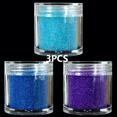Stikla krelles Kristāla sīki Rhinestones manikīram Stikla bumbiņas Mikro krelles nagu rotājumiem DIY Charms nagu mākslas aksesuāri