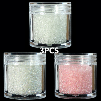 Stikla krelles Kristāla sīki Rhinestones manikīram Stikla bumbiņas Mikro krelles nagu rotājumiem DIY Charms nagu mākslas aksesuāri
