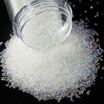 Stikla krelles Kristāla sīki Rhinestones manikīram Stikla bumbiņas Mikro krelles nagu rotājumiem DIY Charms nagu mākslas aksesuāri
