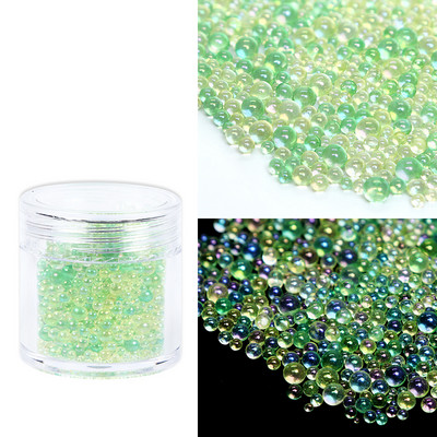 Stikla krelles Kristāla sīki Rhinestones manikīram Stikla bumbiņas Mikro krelles nagu rotājumiem DIY Charms nagu mākslas aksesuāri