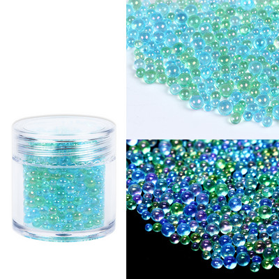 Stikla krelles Kristāla sīki Rhinestones manikīram Stikla bumbiņas Mikro krelles nagu rotājumiem DIY Charms nagu mākslas aksesuāri