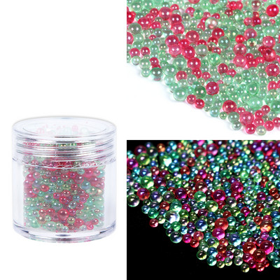 Stikla krelles Kristāla sīki Rhinestones manikīram Stikla bumbiņas Mikro krelles nagu rotājumiem DIY Charms nagu mākslas aksesuāri