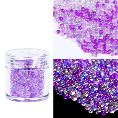 Stikla krelles Kristāla sīki Rhinestones manikīram Stikla bumbiņas Mikro krelles nagu rotājumiem DIY Charms nagu mākslas aksesuāri