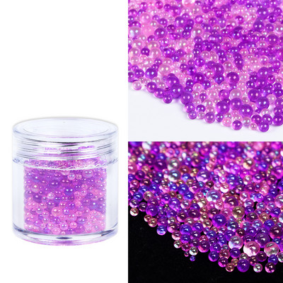 Stikla krelles Kristāla sīki Rhinestones manikīram Stikla bumbiņas Mikro krelles nagu rotājumiem DIY Charms nagu mākslas aksesuāri
