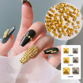 200 db/táska Nail Art Punk stílusú Spire tömör fém lapos aljú szegecs ékszer Sokoldalú háromdimenziós körömfúró kiegészítők