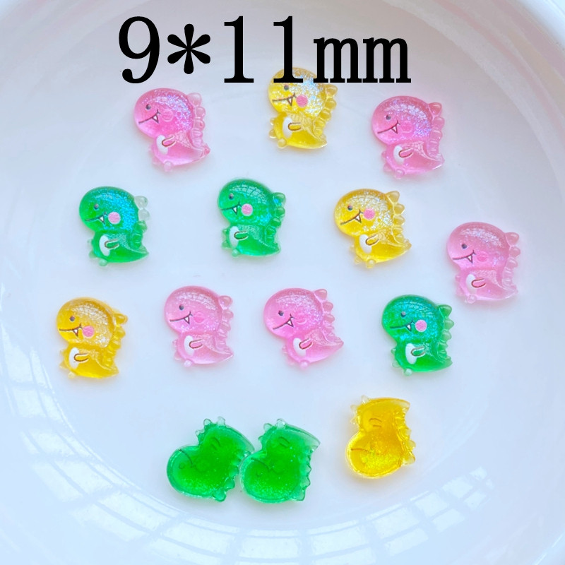 50db 3D gyanta körömbűvek fényes dinoszaurusz körömalkatrészek kiegészítők Kawaii DIY körömdíszítés