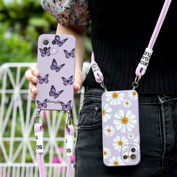 Για Xiaomi Mi 11 Lite Pro Ultra Case Cute Cloud Marble TPU κάλυμμα για Xiaomi Mi 11 11i Mi11Lite 5G NE Lanyard Κολιέ Rope Coque