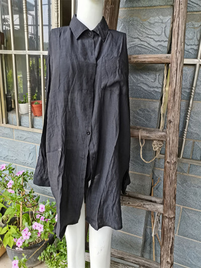 Νέο μακρυμάνικο πουκάμισο χιτώνας παραλίας Καλυμμένο φόρεμα παραλίας Ρούχα παραλίας Causal Top Λευκό Pareo Γυναικεία V4157