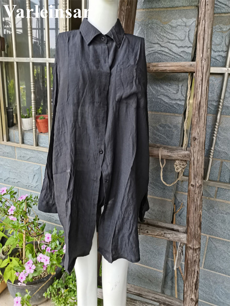 Νέο μακρυμάνικο πουκάμισο χιτώνας παραλίας Καλυμμένο φόρεμα παραλίας Ρούχα παραλίας Causal Top Λευκό Pareo Γυναικεία V4157