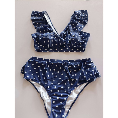 0XL - 4XL Bikini na točkice velikih kupaćih kostima Ženski kupaći kostim velikih veličina Ženski dvodijelni bikini komplet Kupaći kostim V3745B