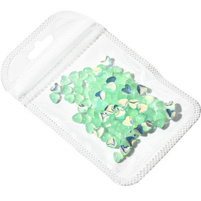 Köröm kő szív alakú kristály színes zselés strassz 3D körömdísz drágakövek macskaszem manikűr DIY körömgyöngy 100 DB