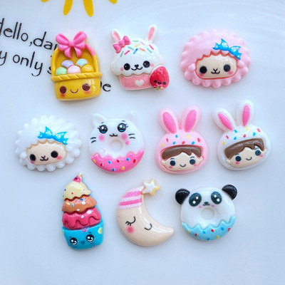 10 τμχ Kawaii Cartoon Animal Cat Rabbit Nail Rhinestones Glitter Nail Art Κοσμήματα Αξεσουάρ για μανικιούρ νυχιών