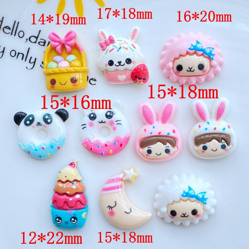 10 τμχ Kawaii Cartoon Animal Cat Rabbit Nail Rhinestones Glitter Nail Art Κοσμήματα Αξεσουάρ για μανικιούρ νυχιών