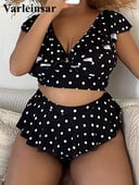 0XL - 4XL Bikini na točkice velikih kupaćih kostima velikih veličina Ženski kupaći kostim Ženski dvodijelni bikini komplet Kupaći kostim V3745