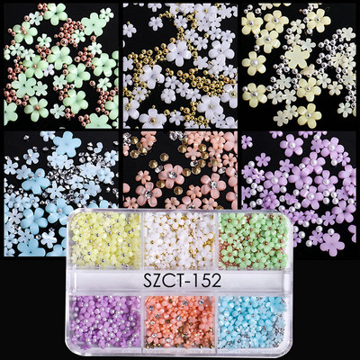 Shining Galaxy Powder Shell Slices Nail Glitter Abalone Flakes Καλοκαιρινές Πιλέτες Διακόσμηση Conch Stones Μανικιούρ Στολισμός YHFG