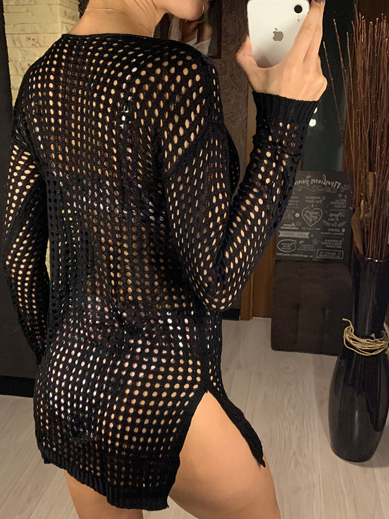 Nova prozirna seksi pletena heklana tunika za plažu Prekrivači Haljina za plažu Odjeća za plažu Ženska ženska V96