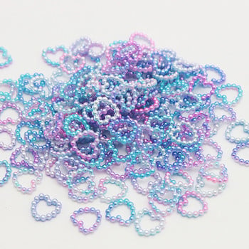 100 бр Peal Heart Орнаменти кристали 11 mm издълбани любовни перли декорации за нокти цветни скъпоценни камъни маникюр Направи си сам