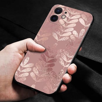 Калъф за iPhone 14 13 12 Mini 11 Pro Max Капак за iPhone XR XS X 7 8 6s 6 Plus силиконова обвивка Fundas Gold Pink RoGlitter Hearts