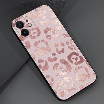 Калъф за iPhone 14 13 12 Mini 11 Pro Max Капак за iPhone XR XS X 7 8 6s 6 Plus силиконова обвивка Fundas Gold Pink RoGlitter Hearts