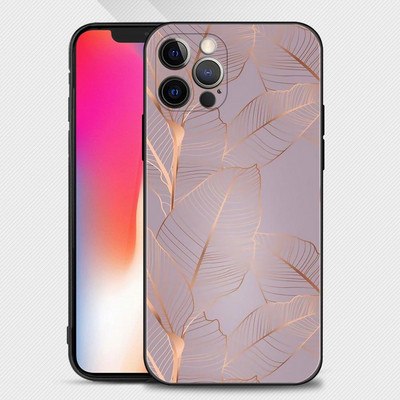 Ümbris iPhone 14 13 12 Mini 11 Pro Max kate jaoks iPhone XR XS X 7 8 6s 6 Plus Silicone Shell Fundas Gold Pink RoGlitter Hearts
