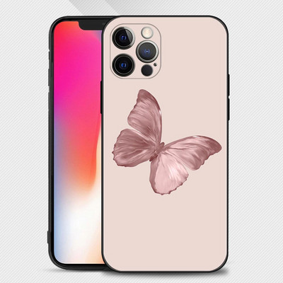 Ümbris iPhone 14 13 12 Mini 11 Pro Max kate jaoks iPhone XR XS X 7 8 6s 6 Plus Silicone Shell Fundas Gold Pink RoGlitter Hearts