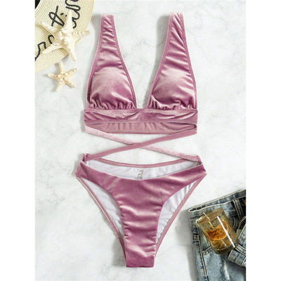 Új szexi bársonyos pólya egy darabból álló fürdőruha körül női fürdőruha Monokini párnázott fürdőruha Swim Lady V4034