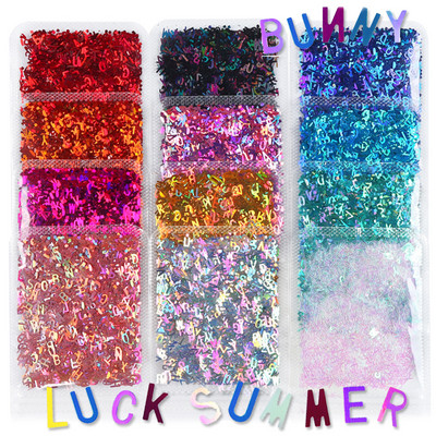 12 db 3D szív köröm flitter szett körömdíszítéshez Sparkle Love Hollow Laser Glitter Flakes barkácsolás Valentin nap manikűr