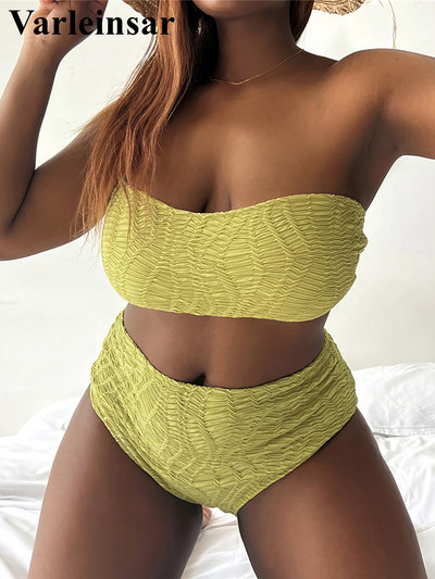 0XL - 4XL Нови бикини Bandeau Плюс размер Големи бански костюми Дамски бански комплект от две части Комплект бикини Bather Bathing V3910