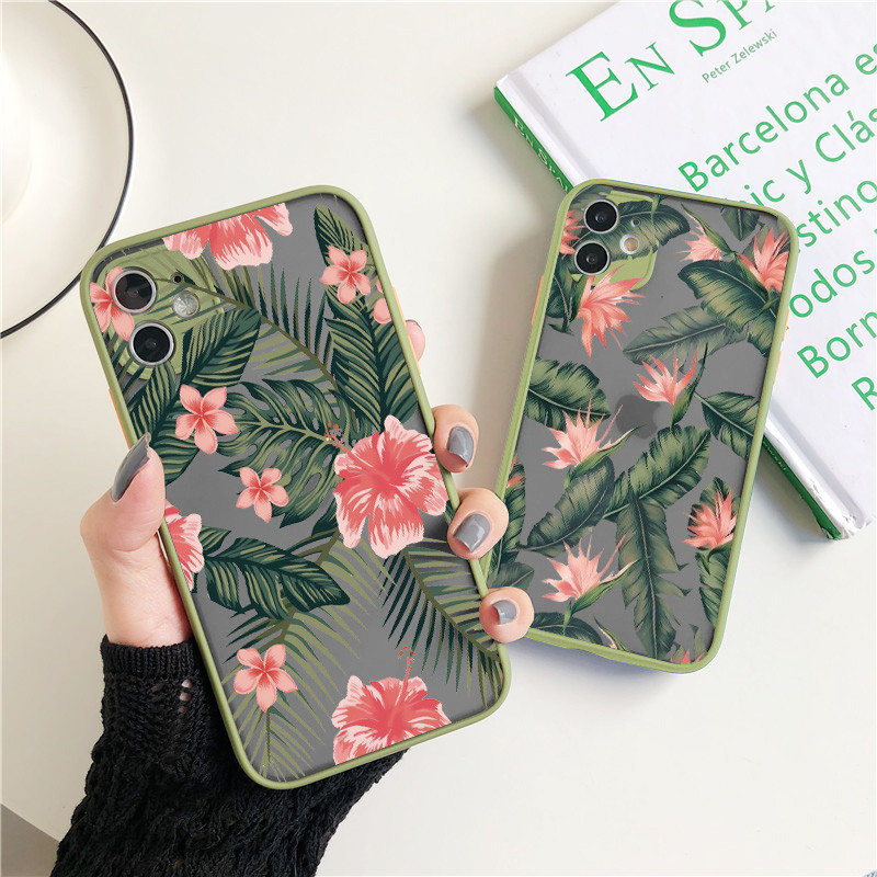 Palm Treaves Plant Flower Калъф за телефон за iphone 11 12 13 14 Pro Max 7 8 Plus SE2 X XR XS MAX Заден удароустойчив капак Fundas
