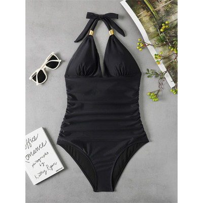 S - XL Leopard Snake Skin Deep V hát nélküli Monokini női fürdőruha egyrészes fürdőruha női fürdőruha Swim Lady V4297