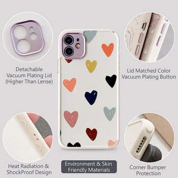 Για iPhone 14 13 12 Pro Case Heart Flowers Θήκη τηλεφώνου για iPhone 12 11 Pro Max 8 7 Plus XS Max XR Μαρμάρινο κάλυμμα προφυλακτήρα από μαλακό TPU