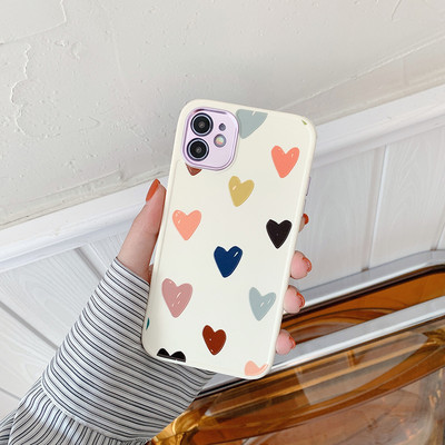 Για iPhone 14 13 12 Pro Case Heart Flowers Θήκη τηλεφώνου για iPhone 12 11 Pro Max 8 7 Plus XS Max XR Μαρμάρινο κάλυμμα προφυλακτήρα από μαλακό TPU