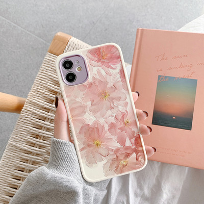 Για iPhone 14 13 12 Pro Case Heart Flowers Θήκη τηλεφώνου για iPhone 12 11 Pro Max 8 7 Plus XS Max XR Μαρμάρινο κάλυμμα προφυλακτήρα από μαλακό TPU