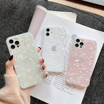 Θήκη τηλεφώνου Glitter Dream Shell Marble για iPhone 13 Pro 12 11 Pro Max XR XS Max X 14 Plus Conch Pattern Μαλακό κάλυμμα σιλικόνης IMD