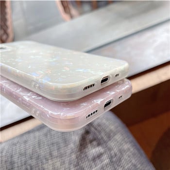 Θήκη τηλεφώνου Glitter Dream Shell Marble για iPhone 13 Pro 12 11 Pro Max XR XS Max X 14 Plus Conch Pattern Μαλακό κάλυμμα σιλικόνης IMD