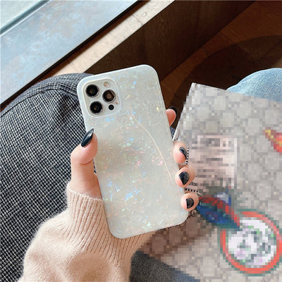 Мраморен калъф за телефон Glitter Dream Shell за iPhone 13 Pro 12 11 Pro Max XR XS Max X 14 Plus Conch Pattern Мек IMD силиконов капак