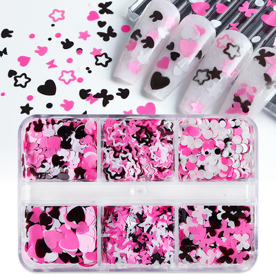 6 rácsos Macaron színes nyuszi flitteres szelet körömdíszítő készlet Kawaii 3D apró nyúlpehely kiegészítők UV gél körömvégekhez
