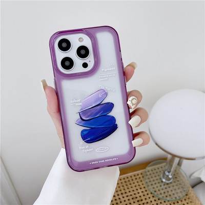 Θήκη τηλεφώνου INS Oil Painting Clouds Blue Sky για iPhone 13 12 11 Pro Max X XR XS Max 14 Plus Graffiti Clear Softproof κάλυμμα