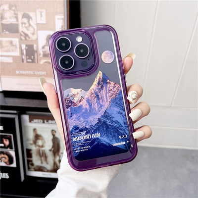 Θήκη τηλεφώνου INS Oil Painting Clouds Blue Sky για iPhone 13 12 11 Pro Max X XR XS Max 14 Plus Graffiti Clear Softproof κάλυμμα