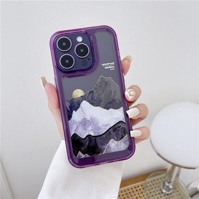 Θήκη τηλεφώνου INS Oil Painting Clouds Blue Sky για iPhone 13 12 11 Pro Max X XR XS Max 14 Plus Graffiti Clear Softproof κάλυμμα