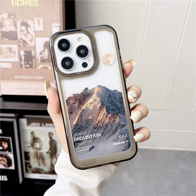 Θήκη τηλεφώνου INS Oil Painting Clouds Blue Sky για iPhone 13 12 11 Pro Max X XR XS Max 14 Plus Graffiti Clear Softproof κάλυμμα