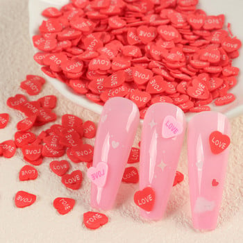 1 τσάντα Love Heart Soft Polymer Clay Resin Slice Valentines Decorations DIY Εποξειδική Ρητίνη Γεμιστικά Μέρη Αναλώσιμα νυχιών Αξεσουάρ