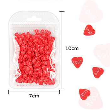 1 τσάντα Love Heart Soft Polymer Clay Resin Slice Valentines Decorations DIY Εποξειδική Ρητίνη Γεμιστικά Μέρη Αναλώσιμα νυχιών Αξεσουάρ